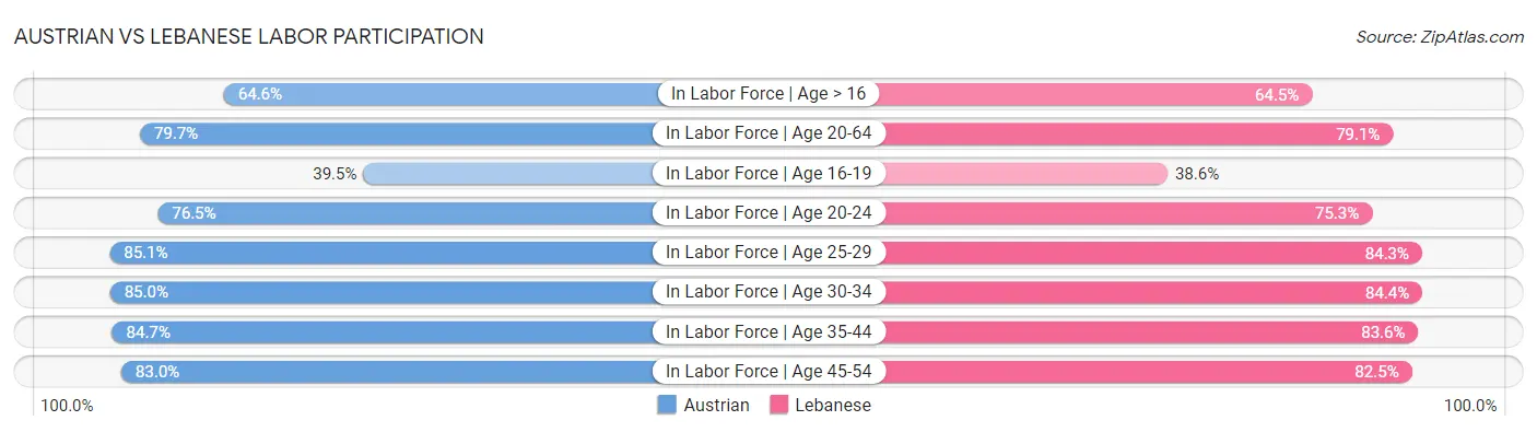 Austrian vs Lebanese Labor Participation