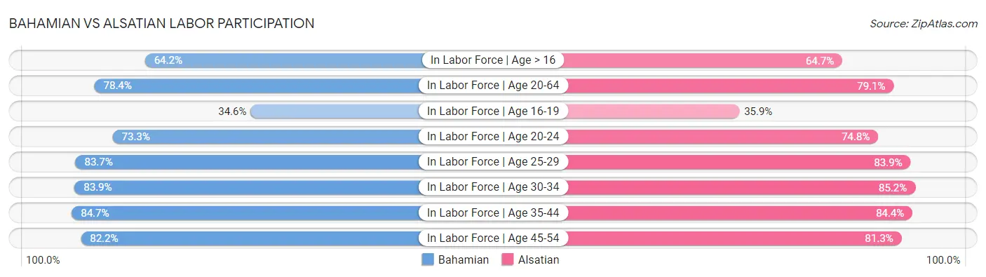 Bahamian vs Alsatian Labor Participation