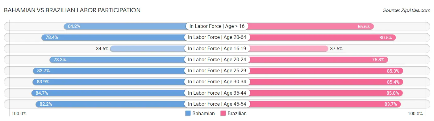 Bahamian vs Brazilian Labor Participation