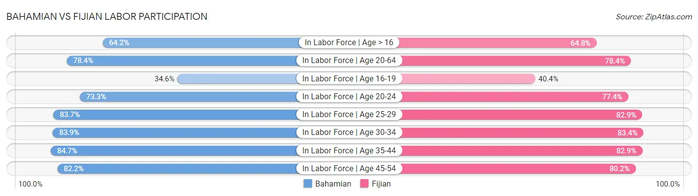 Bahamian vs Fijian Labor Participation