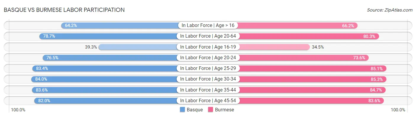 Basque vs Burmese Labor Participation