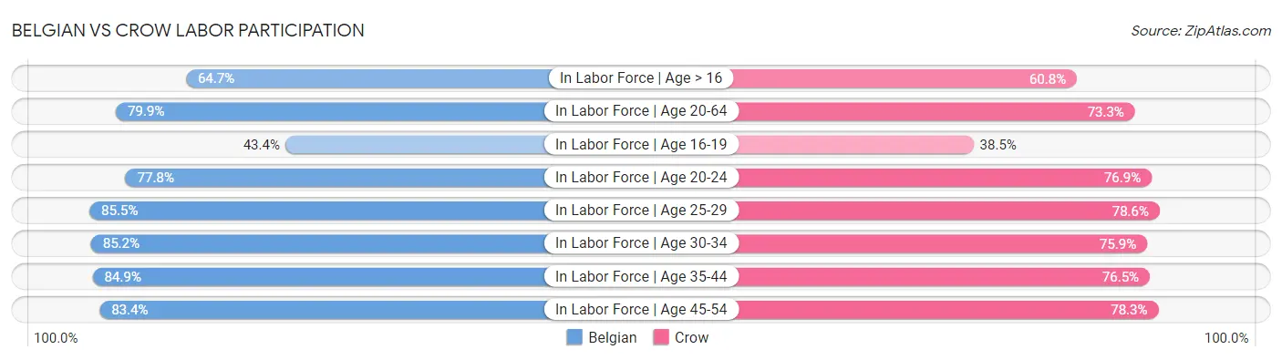 Belgian vs Crow Labor Participation
