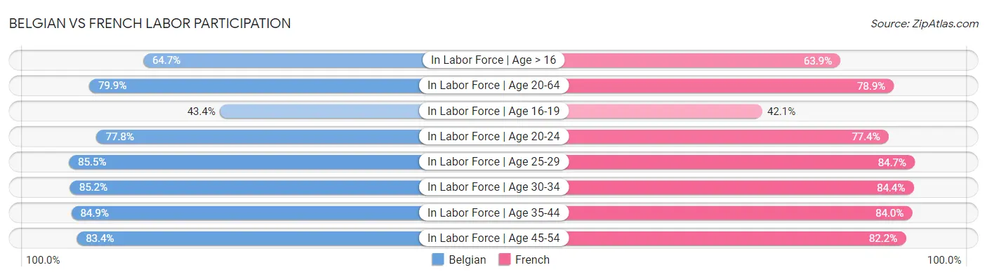 Belgian vs French Labor Participation