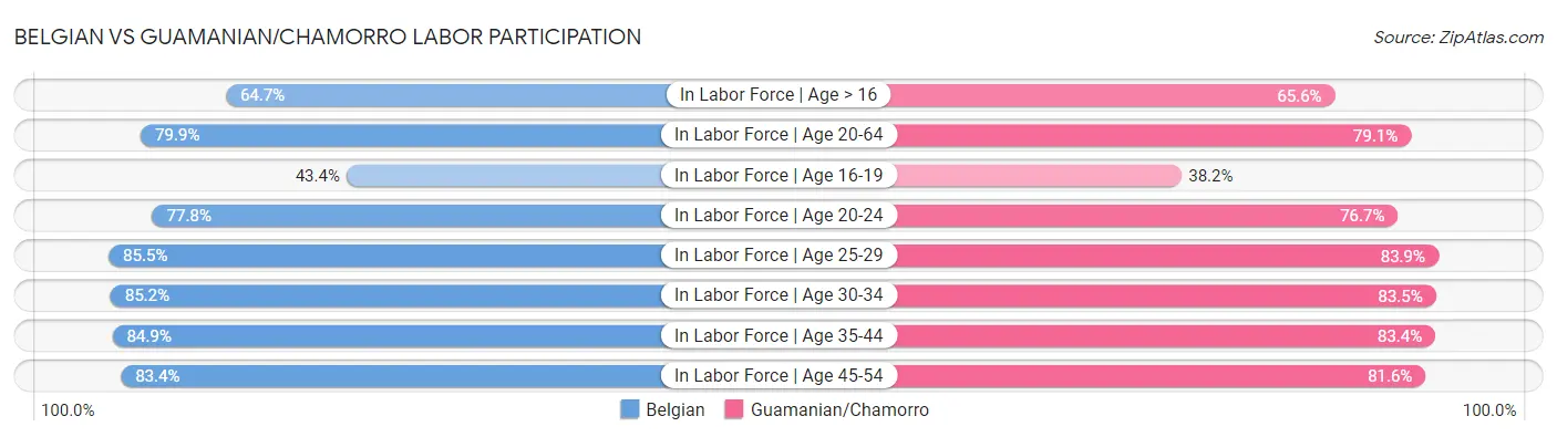 Belgian vs Guamanian/Chamorro Labor Participation