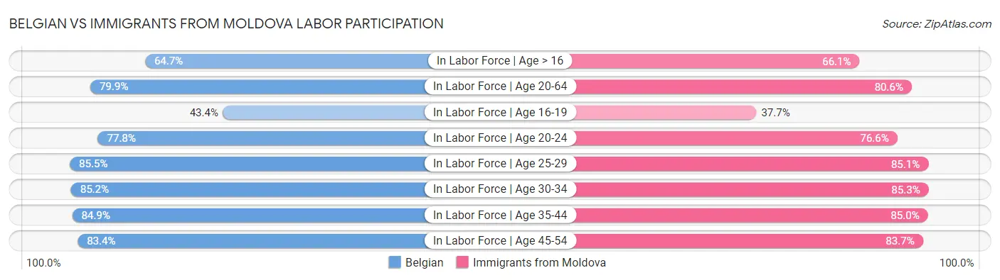 Belgian vs Immigrants from Moldova Labor Participation