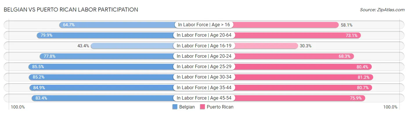 Belgian vs Puerto Rican Labor Participation