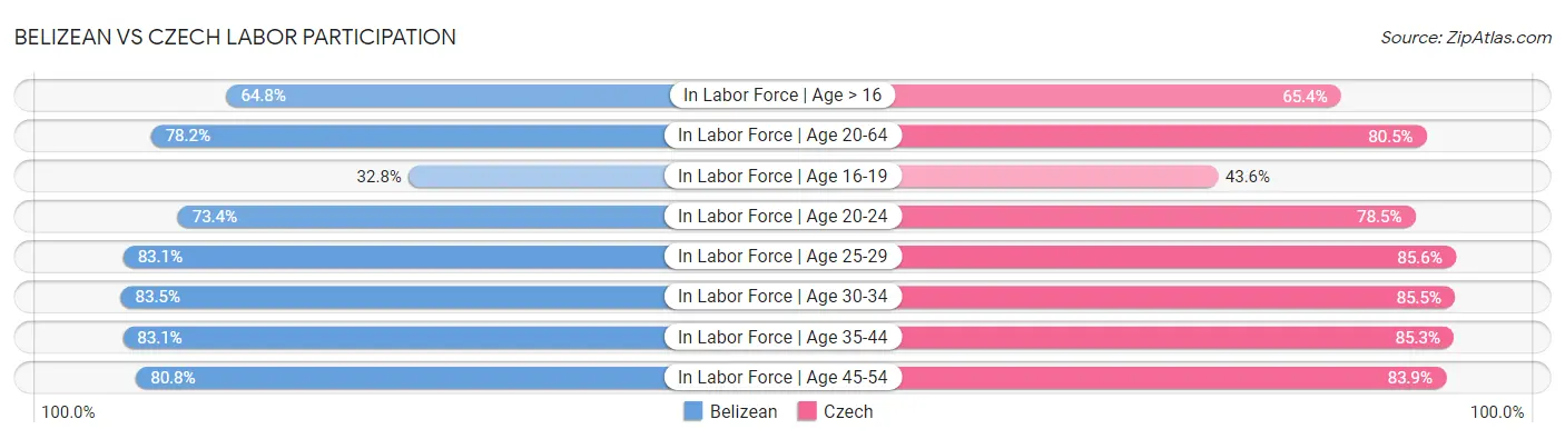Belizean vs Czech Labor Participation