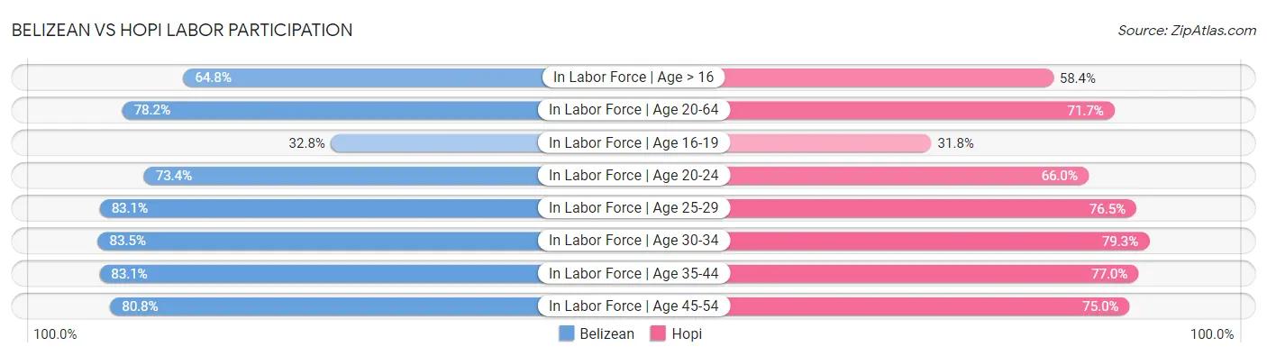 Belizean vs Hopi Labor Participation