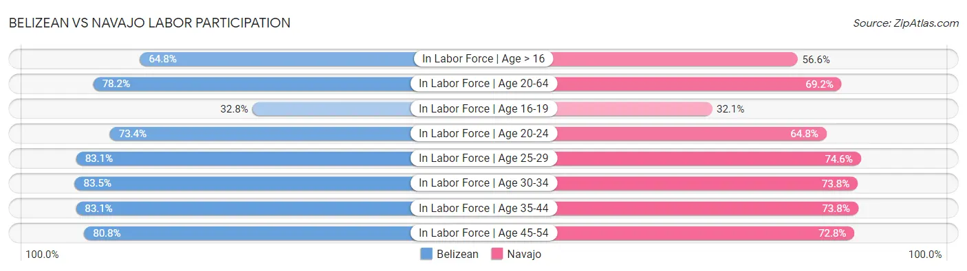 Belizean vs Navajo Labor Participation