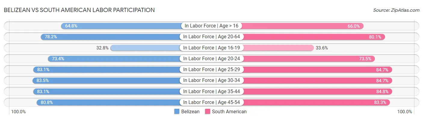 Belizean vs South American Labor Participation