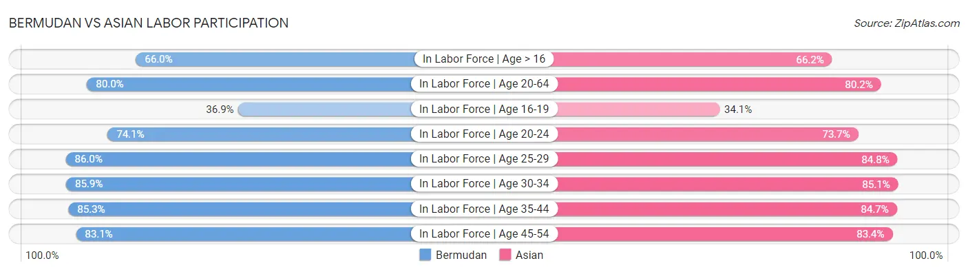 Bermudan vs Asian Labor Participation