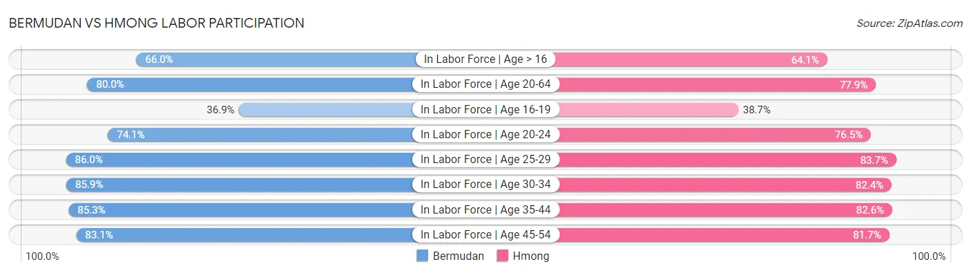 Bermudan vs Hmong Labor Participation