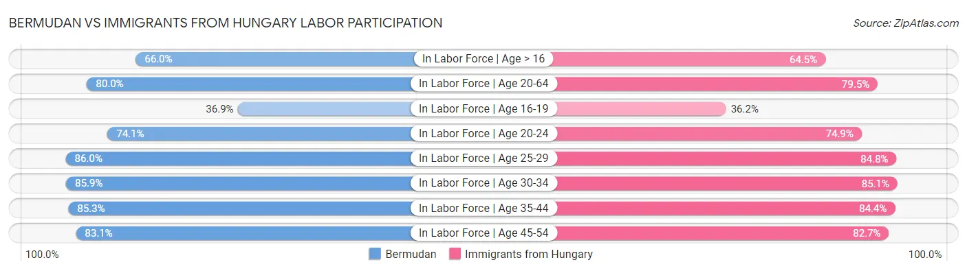 Bermudan vs Immigrants from Hungary Labor Participation