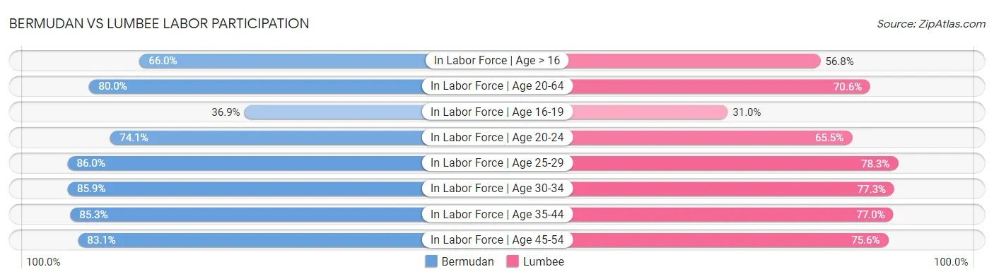 Bermudan vs Lumbee Labor Participation