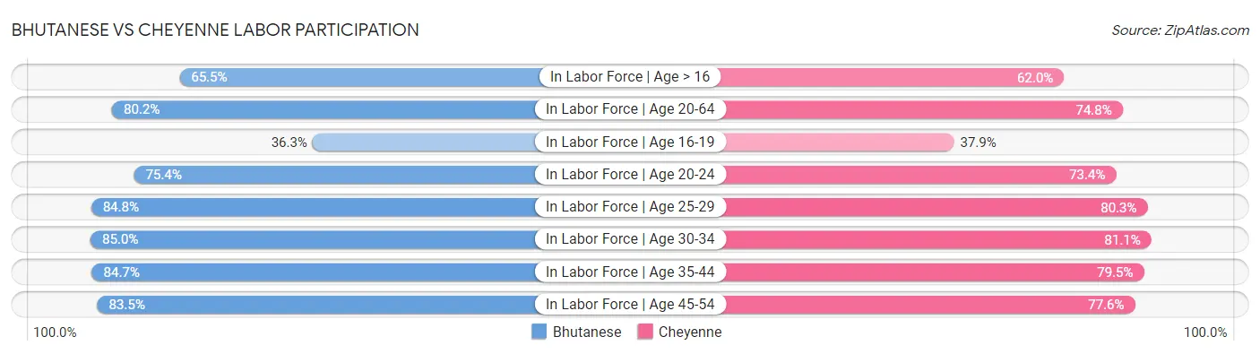 Bhutanese vs Cheyenne Labor Participation