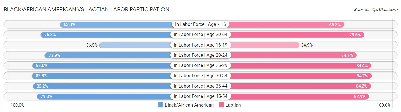 Black/African American vs Laotian Labor Participation