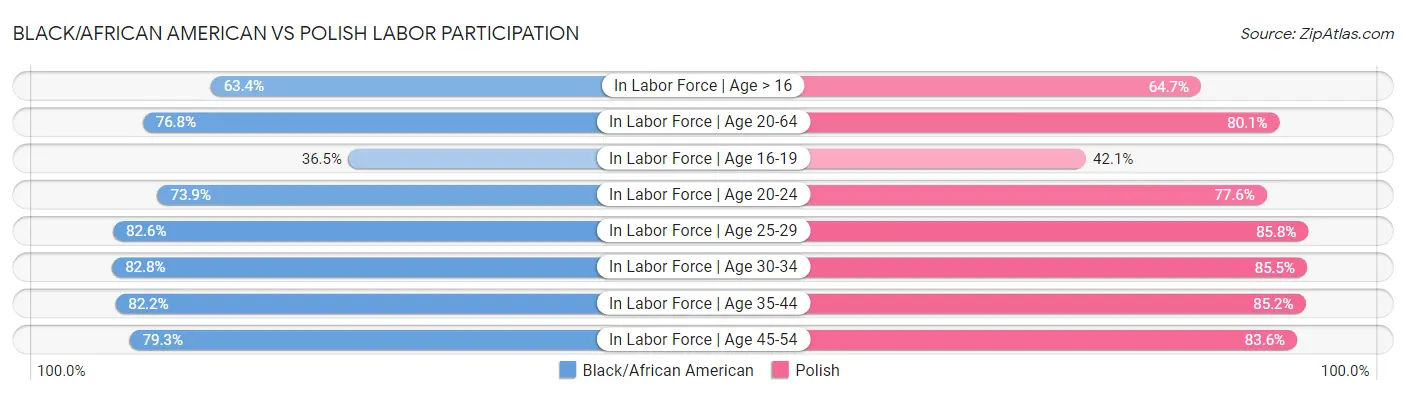 Black/African American vs Polish Labor Participation