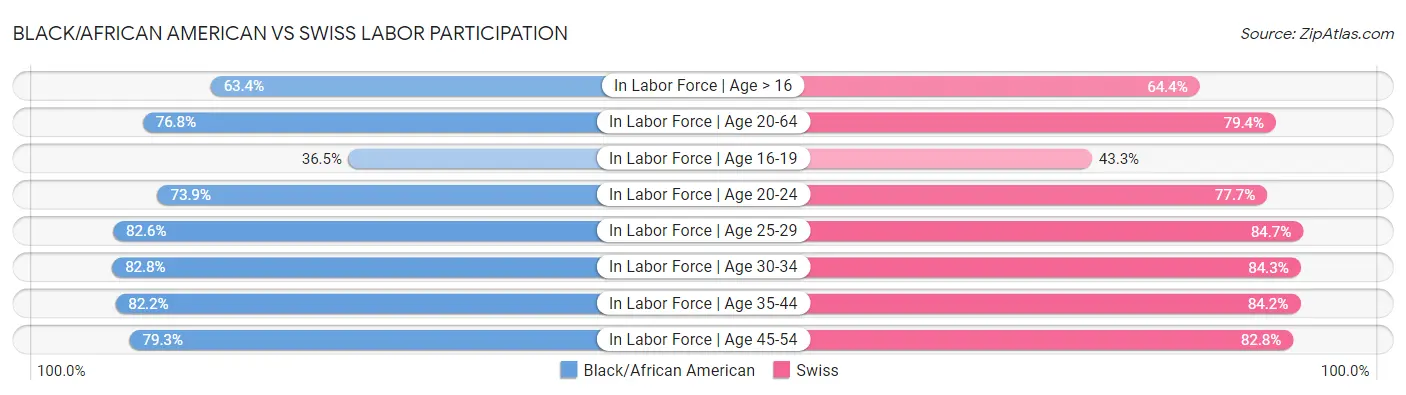 Black/African American vs Swiss Labor Participation