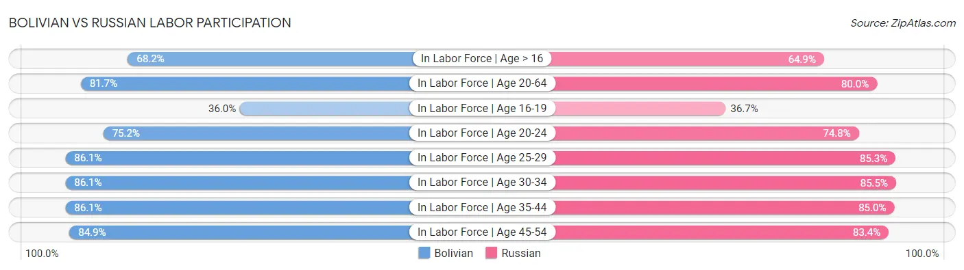 Bolivian vs Russian Labor Participation