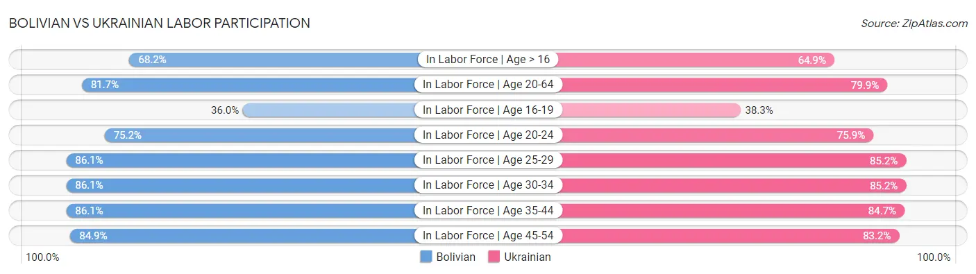 Bolivian vs Ukrainian Labor Participation