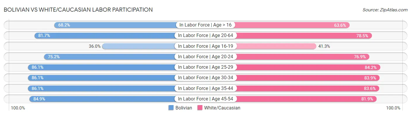 Bolivian vs White/Caucasian Labor Participation