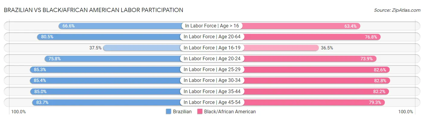 Brazilian vs Black/African American Labor Participation