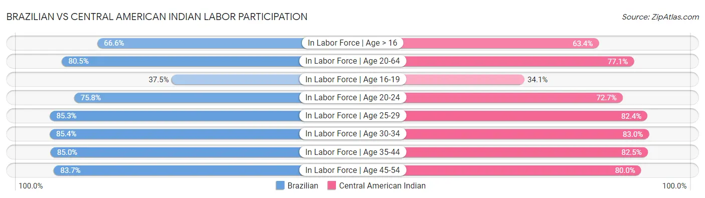 Brazilian vs Central American Indian Labor Participation