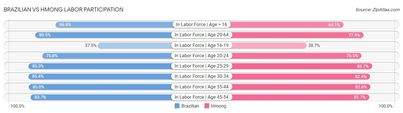 Brazilian vs Hmong Labor Participation