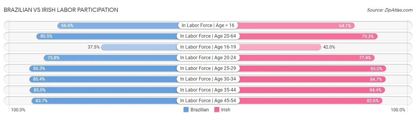 Brazilian vs Irish Labor Participation