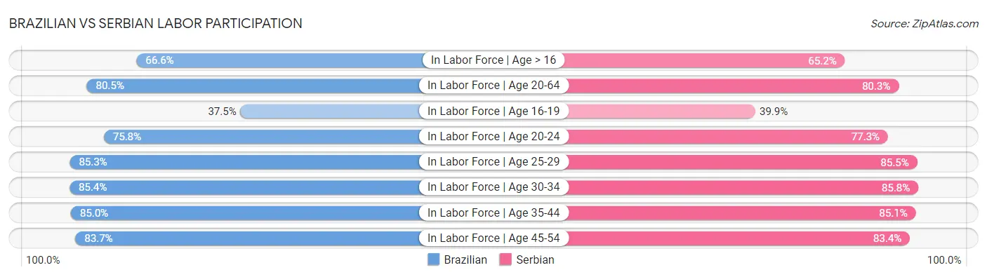 Brazilian vs Serbian Labor Participation