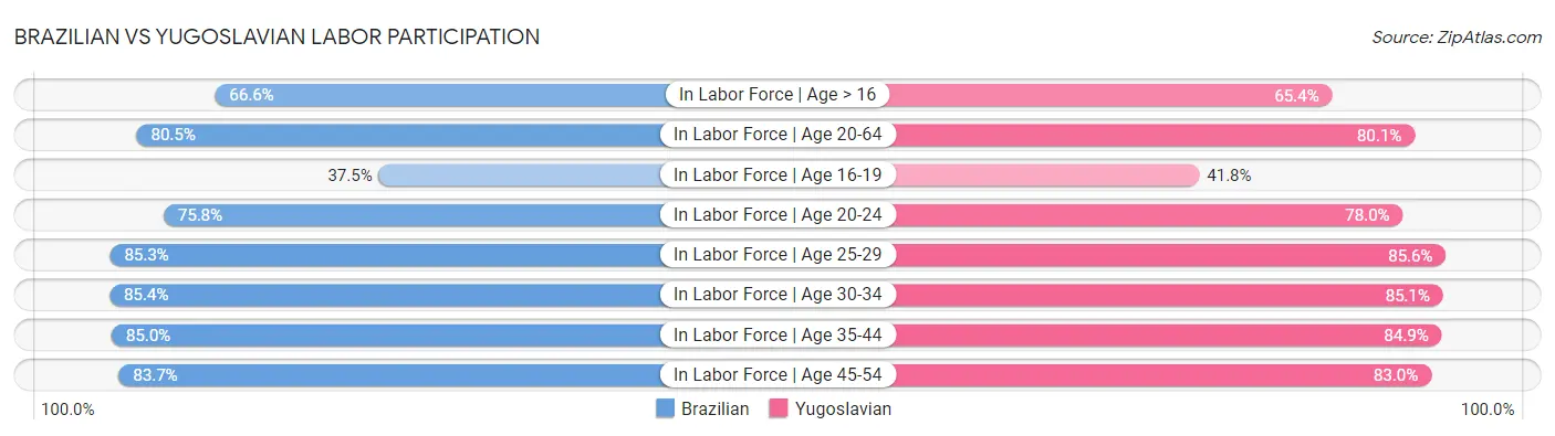 Brazilian vs Yugoslavian Labor Participation