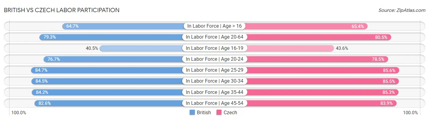 British vs Czech Labor Participation