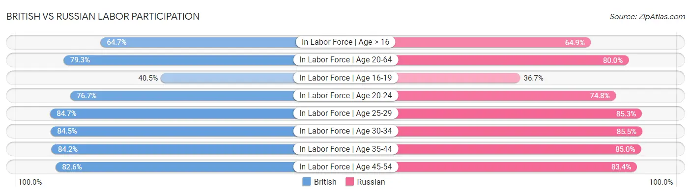 British vs Russian Labor Participation