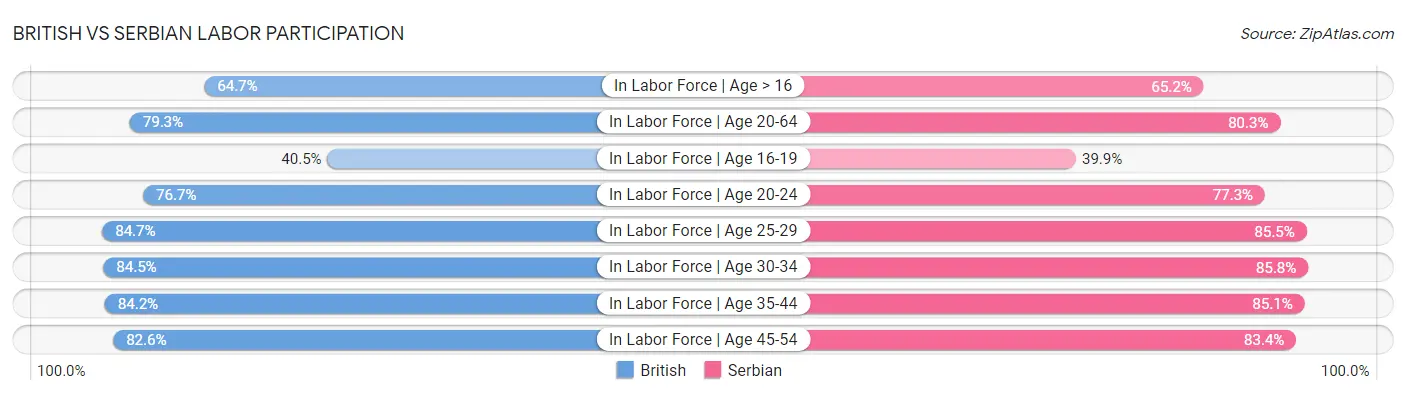 British vs Serbian Labor Participation