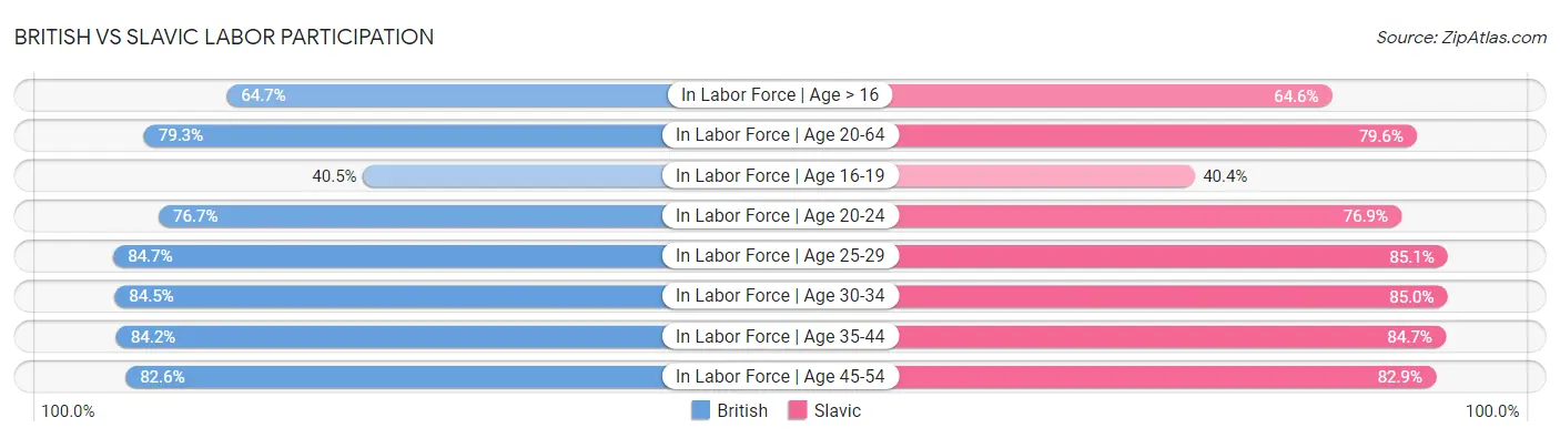 British vs Slavic Labor Participation