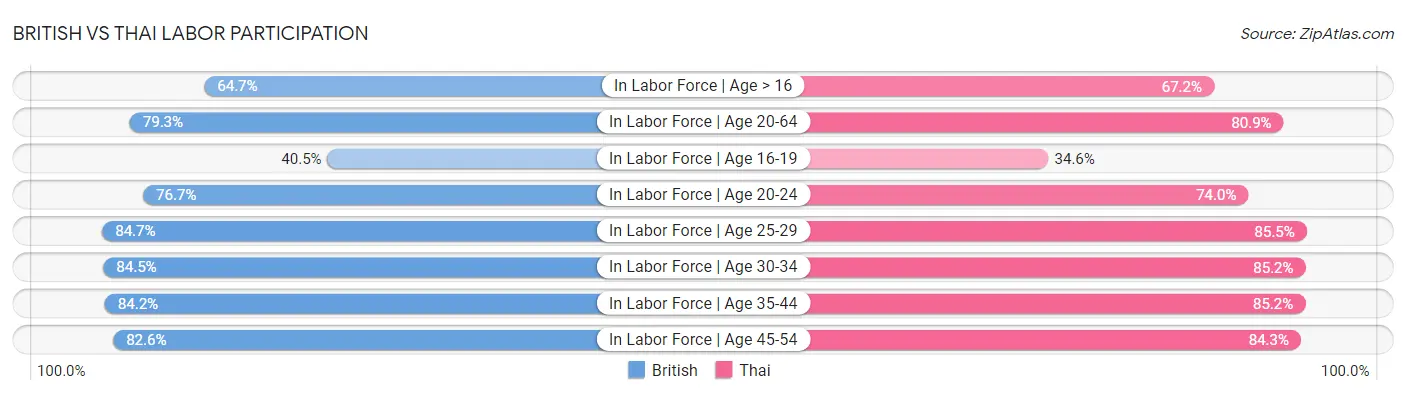 British vs Thai Labor Participation