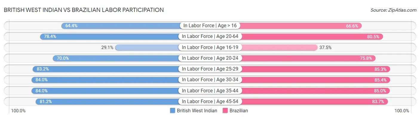 British West Indian vs Brazilian Labor Participation
