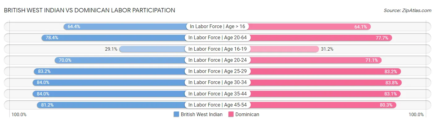 British West Indian vs Dominican Labor Participation