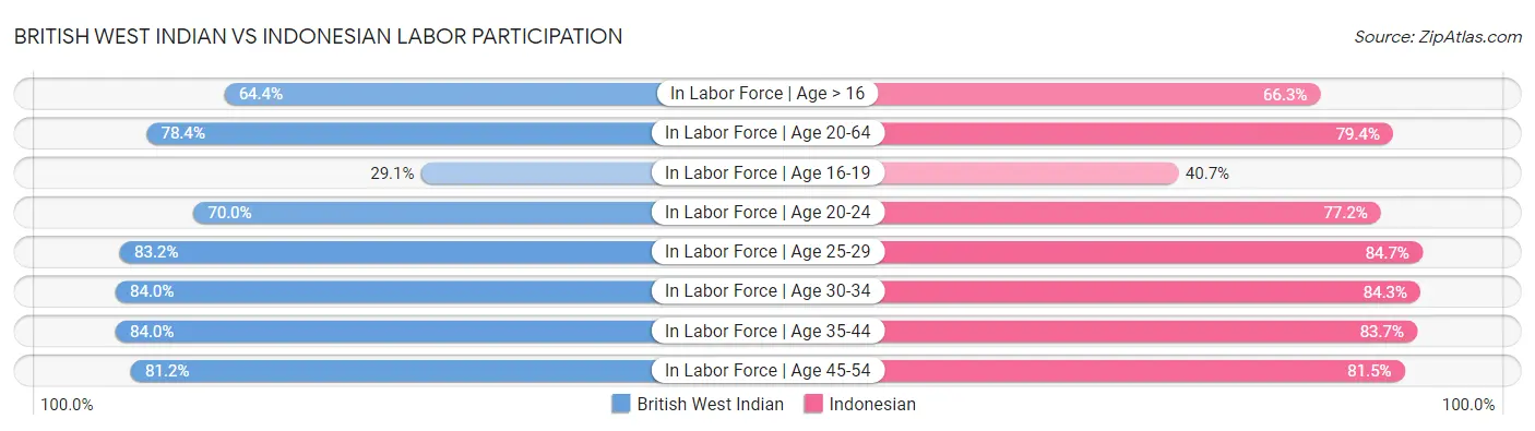 British West Indian vs Indonesian Labor Participation