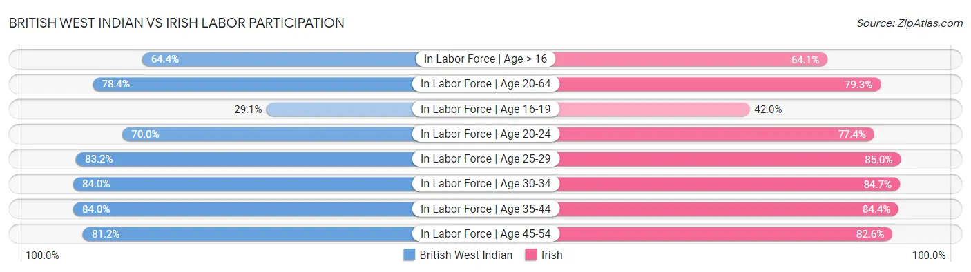 British West Indian vs Irish Labor Participation