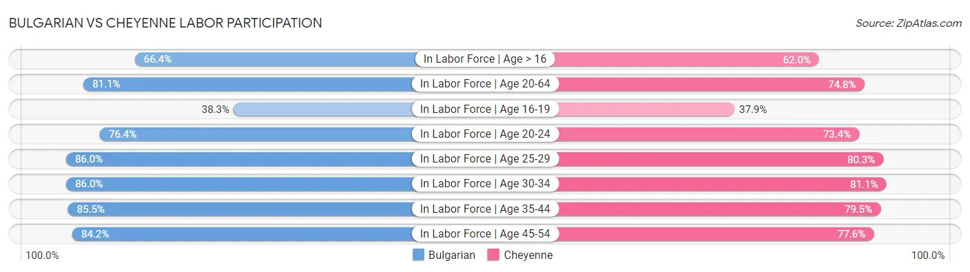 Bulgarian vs Cheyenne Labor Participation