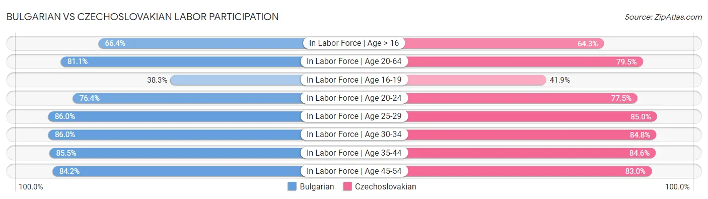 Bulgarian vs Czechoslovakian Labor Participation