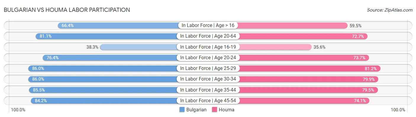 Bulgarian vs Houma Labor Participation