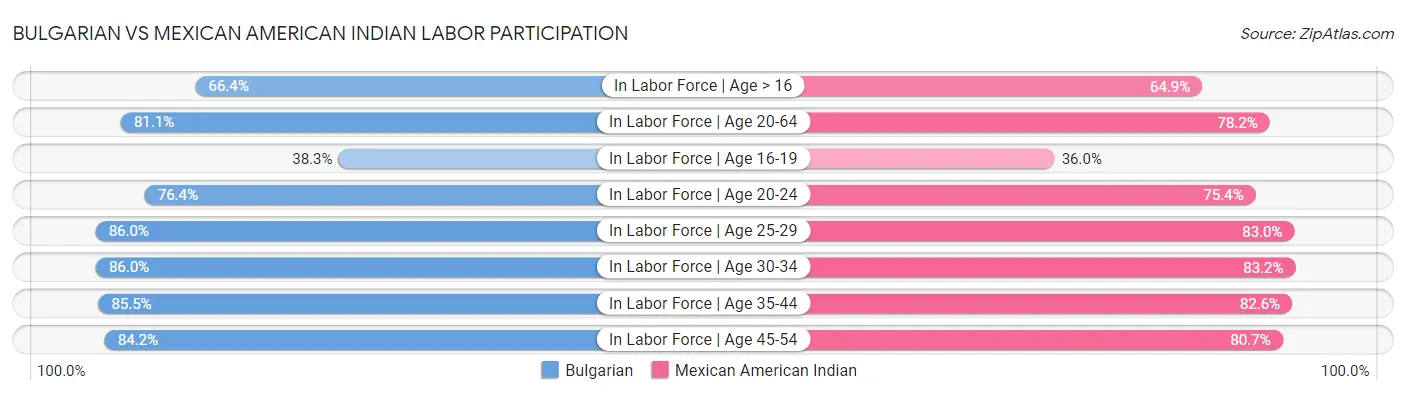 Bulgarian vs Mexican American Indian Labor Participation