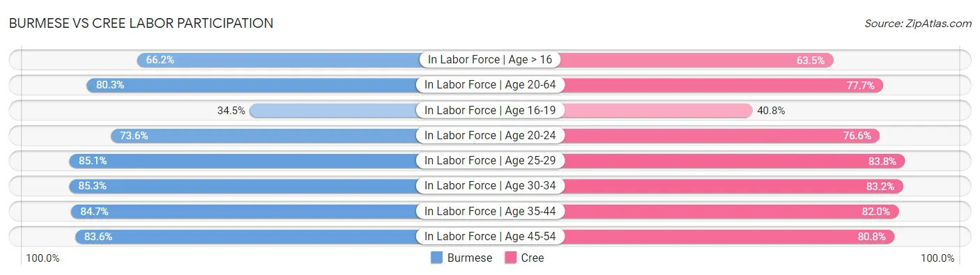 Burmese vs Cree Labor Participation