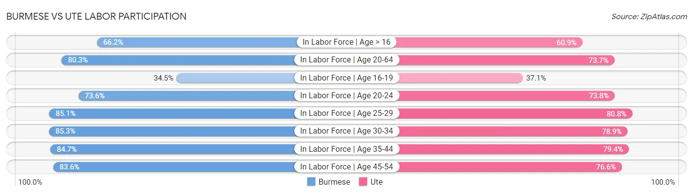 Burmese vs Ute Labor Participation