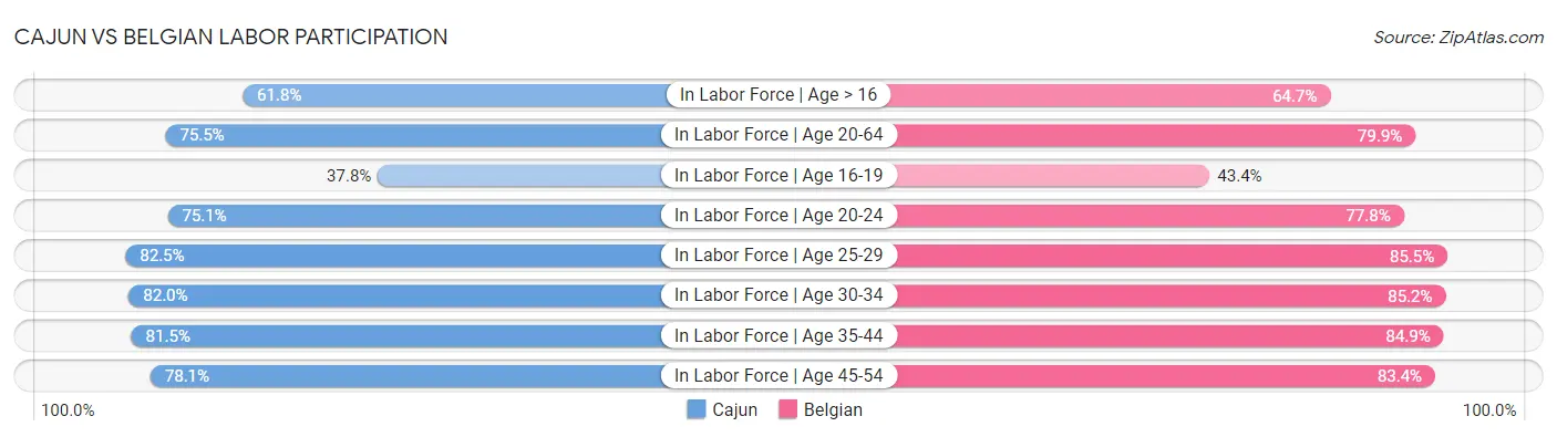 Cajun vs Belgian Labor Participation