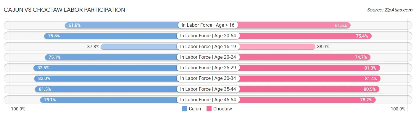 Cajun vs Choctaw Labor Participation