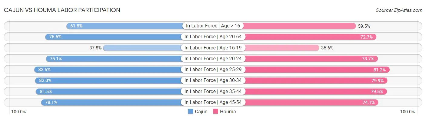 Cajun vs Houma Labor Participation