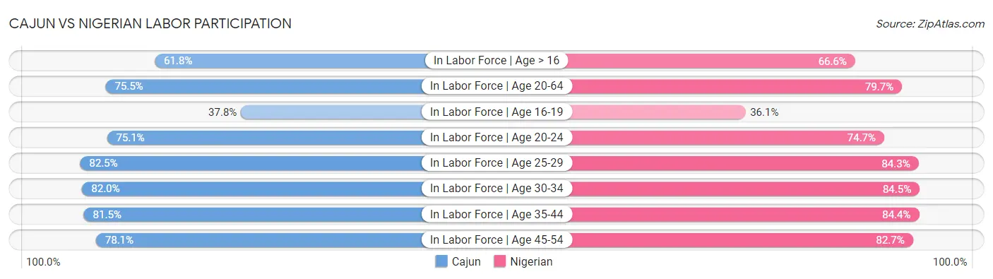 Cajun vs Nigerian Labor Participation